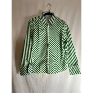 Tommy Hilfiger Petite Long sleeve green with white strips size Large‎ Petite